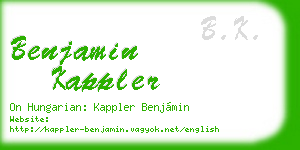 benjamin kappler business card
